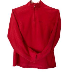 The North Face 1/4 Zip Fleece Pullover - Red - M